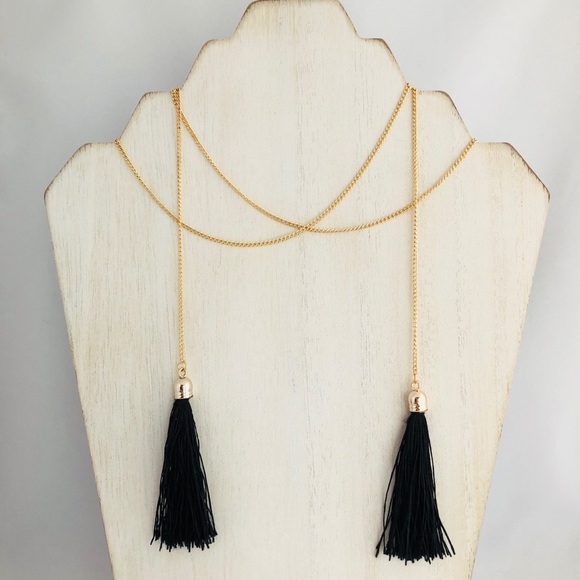 Accessorize Jewelry - NECKLACE | Boho Black Long Tassel Pendant Necklace